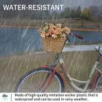 Detachable Wicker Bike Basket with Handles