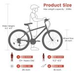 26" Electric Mountain Bike with 21 Speeds