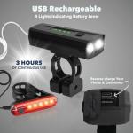 USB Rechargeable Anti-Theft Bike Lights Set