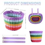 Kids' Rainbow Bike Basket for Front Handlebars