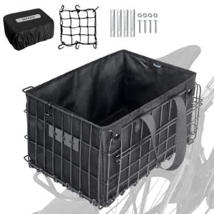 RAYMACE Rear Bike Basket with Removable Liner