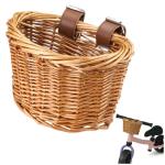 Adjustable Kids Bike Basket - Woven Rattan Design