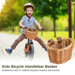 Adjustable Kids Bike Basket - Woven Rattan Design