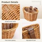 Adjustable Kids Bike Basket - Woven Rattan Design