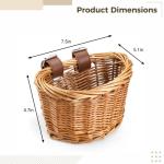 Adjustable Kids Bike Basket - Woven Rattan Design