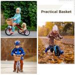 Adjustable Kids Bike Basket - Woven Rattan Design