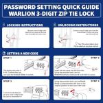 Warlion 3-Digit Adjustable Cable Lock