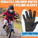 Kids Winter Touchscreen Cycling Gloves - Windproof & Thermal