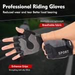 WULI Summer Short Finger Mountain Bike Gloves - Black