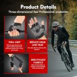 WULI Summer Short Finger Mountain Bike Gloves - Black