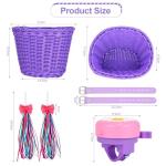 Purple Handwoven Kid's Bike Basket Set