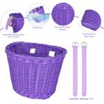 Purple Handwoven Kid's Bike Basket Set