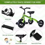 3-in-1 Folding Tricycle for Toddlers (Green)