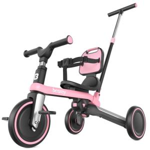 5-in-1 Toddler Tricycle with Parent Push Handle