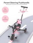 5-in-1 Toddler Tricycle with Parent Push Handle