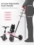 5-in-1 Toddler Tricycle with Parent Push Handle
