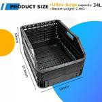 Foldable Rear Basket for Electric Bikes - 32L Capacity