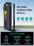 48V 20Ah Folding E-Bike Lithium Battery Pack