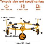 Kids Pedal Tricycle with 360° Spin Seats