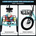 Folding Electric Trike for Adults with Basket