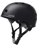 Skateboard Cycling Helmet - Removable Liners, Ventilation - Black