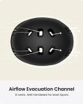 Skateboard Cycling Helmet - Removable Liners, Ventilation - Black