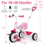 Liberry 2-in-1 Toddler Tricycle with Push Handle