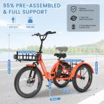 MOONCOOL 20" Folding Electric Trike for Adults