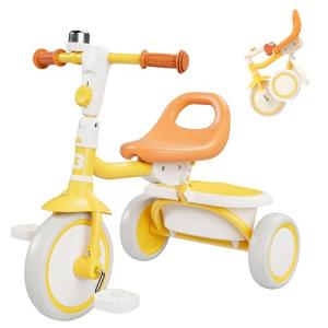 Yellow Toddler Tricycle with Bell for Ages 1-5