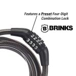 BRINKS 5ft Bike Lock Cable, Vinyl Covered, Outdoor