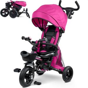 RIDEYE 7-in-1 Toddler Tricycle, Pink