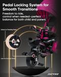 RIDEYE 7-in-1 Toddler Tricycle, Pink