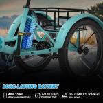 Folding Electric Trike for Adults with Basket