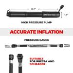 Mini Bike Pump with Gauge for Presta & Schrader