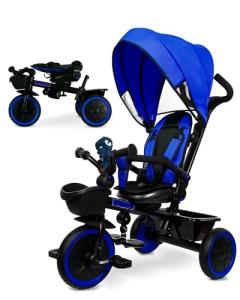 KRIDDO 7-in-1 Adjustable Tricycle Stroller for Toddlers