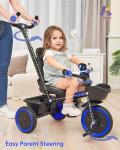KRIDDO 7-in-1 Adjustable Tricycle Stroller for Toddlers