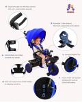 KRIDDO 7-in-1 Adjustable Tricycle Stroller for Toddlers