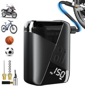 Portable Electric Bike Tire Pump, 150 PSI