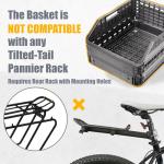 Foldable Bike Rear Rack with 34L Capacity