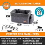 Pet Bike Basket with Safety Leashes and Liner