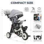 7-in-1 Folding Kids Trike with Canopy and Harness