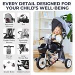 7-in-1 Folding Kids Trike with Canopy and Harness