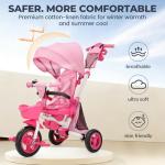 7-in-1 Folding Kids Trike with Storage, Pink