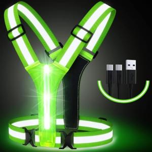 Simket LED Light Up Reflective Vest for Night Running