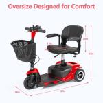 Electric 3-Wheel Scooter for Seniors with Basket