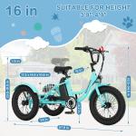 MOONCOOL 16" Fat Tire Electric Trike 250W