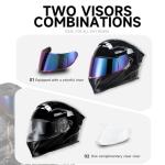 TCMT Dual Visor Full Face Motorcycle Helmet