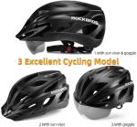 ROCKBROS Bike Helmet with Removable Goggles & Visor