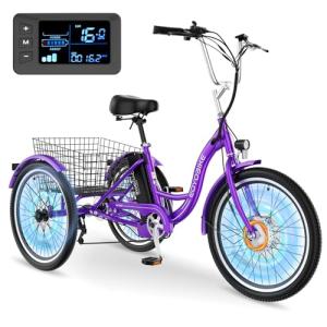 MOPHOTO Adult Electric Tricycle, 350W-750W Motor
