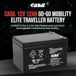 Casil 12V 12Ah AGM Battery Pack for Mobility Scooters